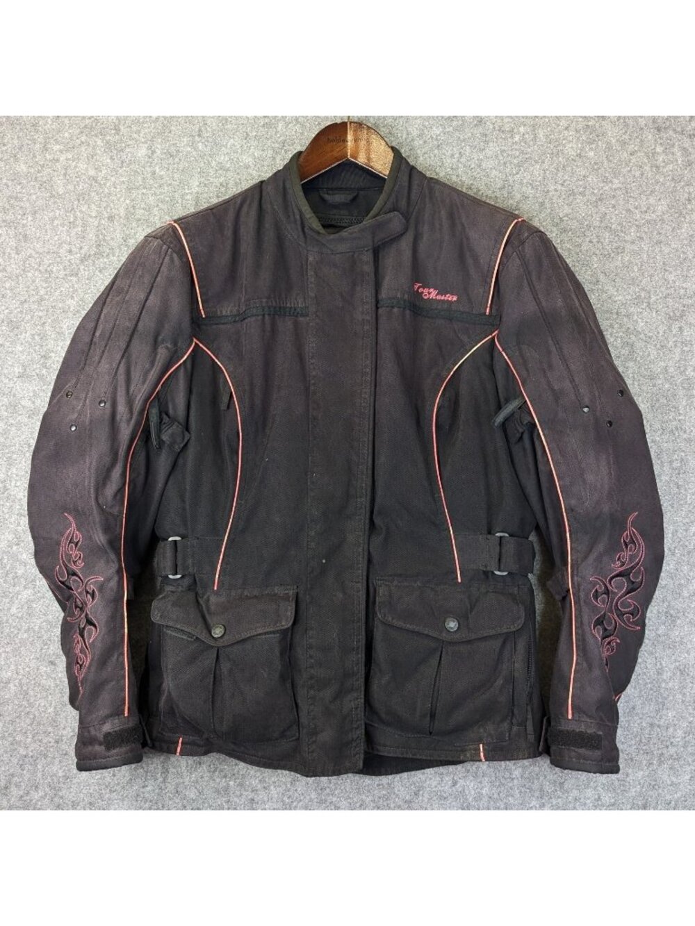 Tourmaster Women's Medium Motive Motorcycle Jacket - Black Pink Armor Pads Liner